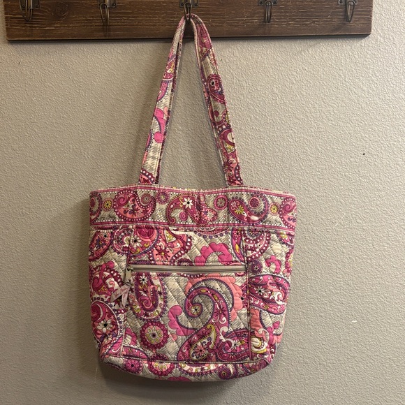 Vera Bradley Pink and Cream Paisley Get Carried Away Tote - Picture 1 of 7